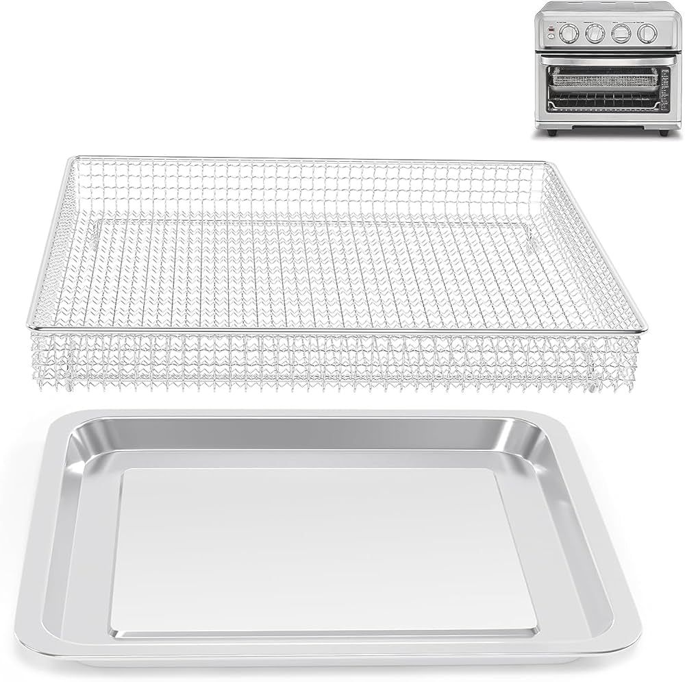 Stainless Steel Baking Tray Pan and Air Fryer Basket Compatible with Cuisinart Airfryer TOA-060 a... | Amazon (US)