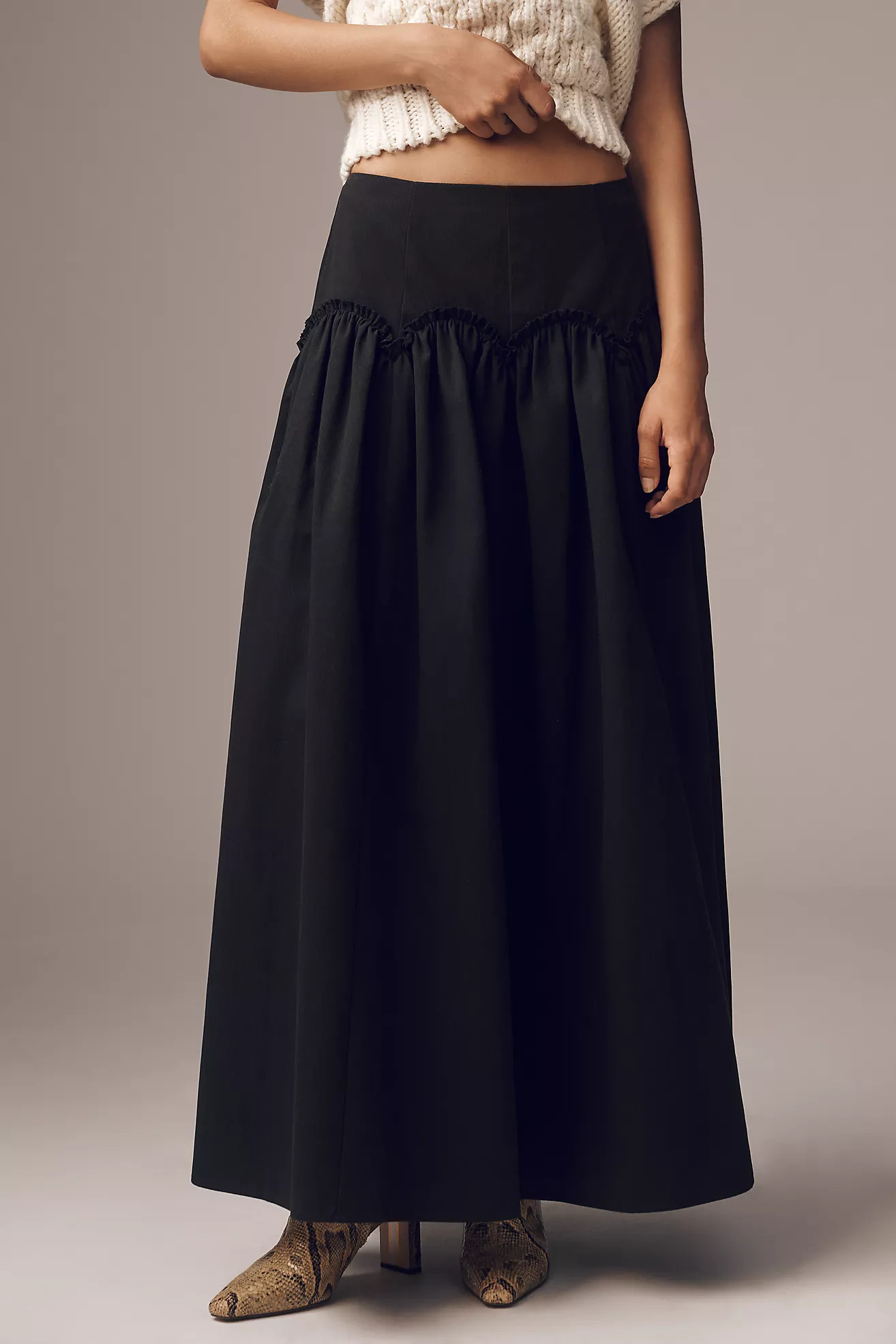 Mare Mare x Anthropologie Basque-Waist Maxi Skirt | Anthropologie (US)