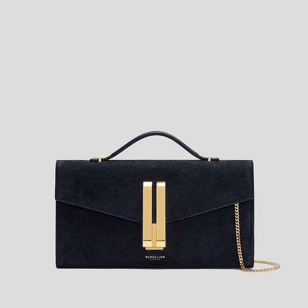 The Vancouver Clutch | Midnight Blue Suede & Midnight Blue Smooth | DeMellier | DeMellier