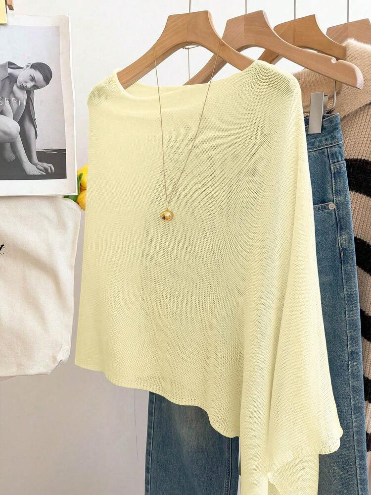 Yellow Poncho Style Top | SHEIN