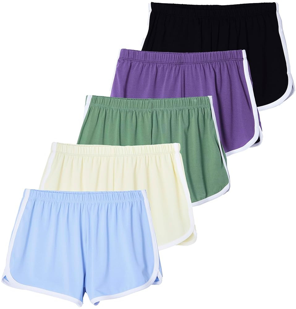 Real Essentials 5 Pack: Girls' Dry-Fit Active Athletic Dolphin Shorts (Ages 4-16) | Amazon (US)