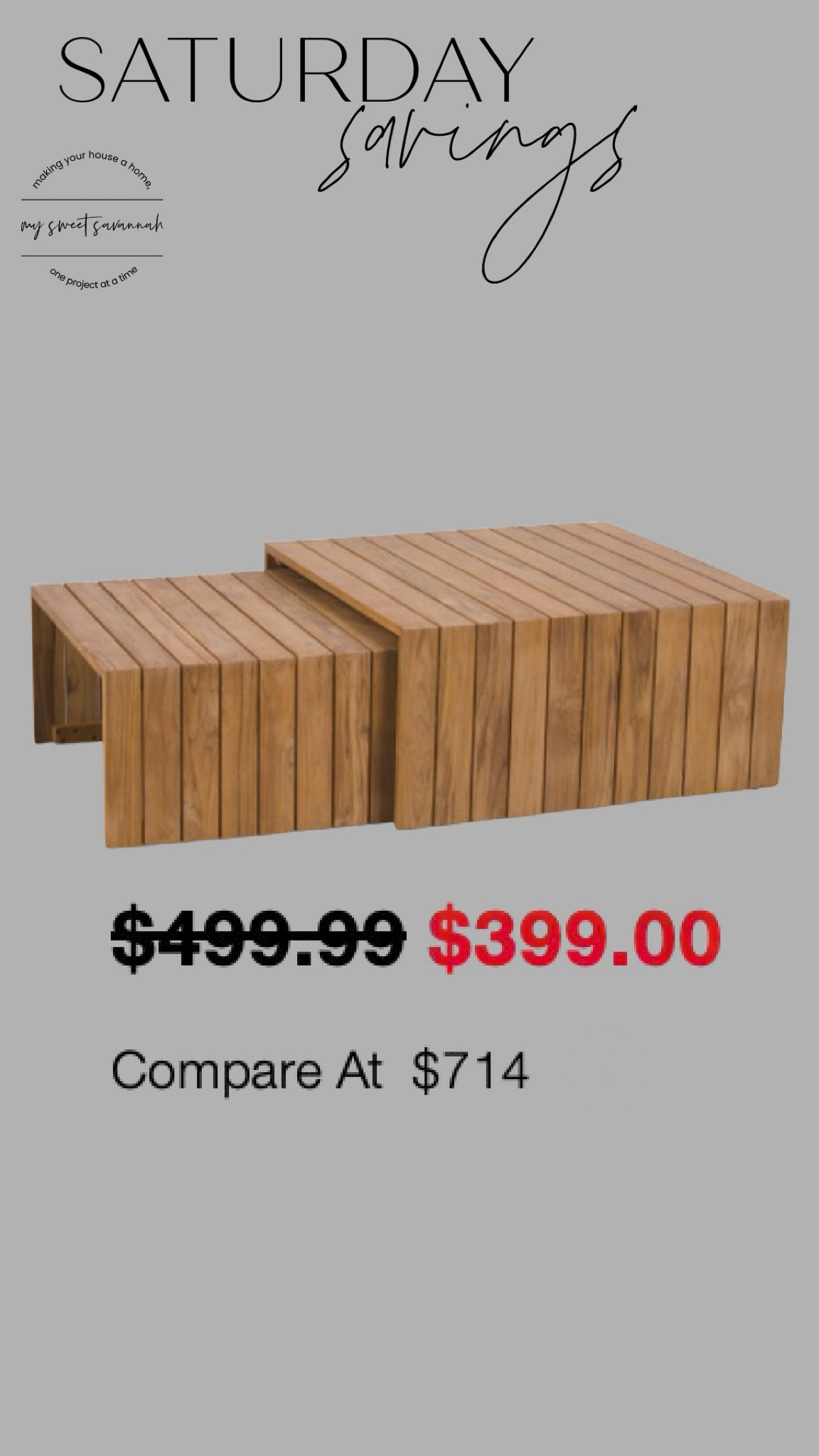 Outdoor teak tables 
Restoration hardware 
RH 
LOOK FOR LESS 
Luxe for less 
Home decor 
Organic modern 
Furniture
Sale alert 
Amazon 
Pottery barn 
Target 
Interior design 
Modern organic
Interior styling 
Neutral interiors 
Luxe for less 
Savings 
Sale alert 
Look for less 
Saturday savings 
Nordstrom rack 



#LTKSaleAlert #LTKHome