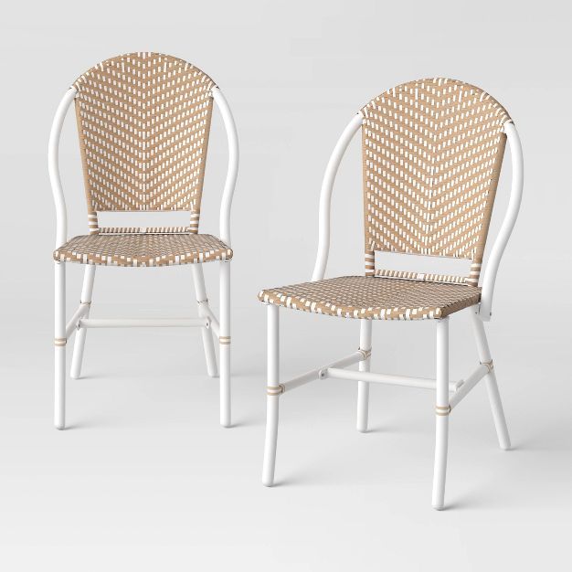 Suffield 2pk Wicker Patio Dining Chairs - Natural - Threshold&#8482; | Target
