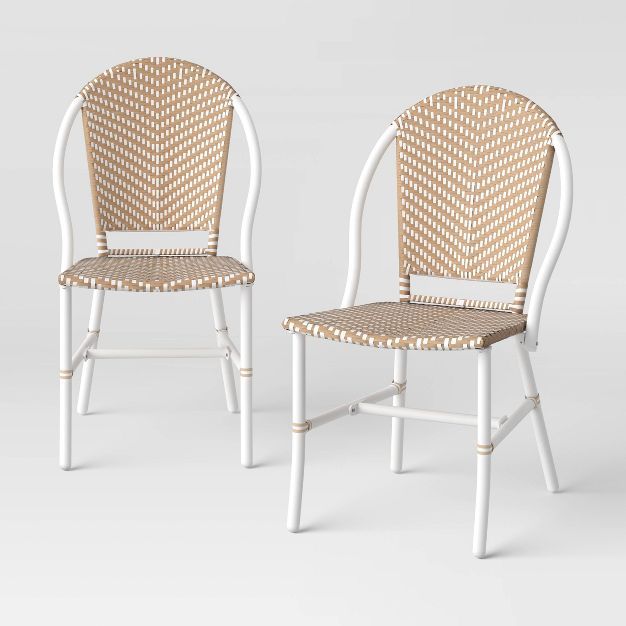 Suffield 2pk Wicker Patio Dining Chairs - Natural - Threshold™ | Target