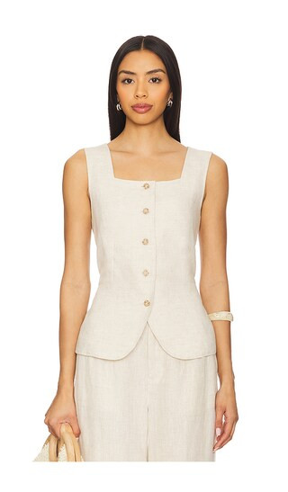 Outsmart Square Neck Vest in Flax | Revolve Clothing (Global)