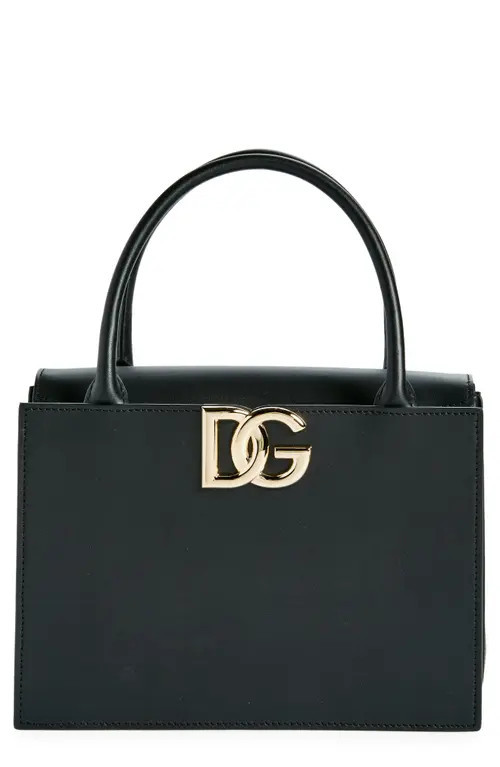 Dolce&Gabbana 3.5 Logo Leather Top Handle Bag in Black at Nordstrom | Nordstrom