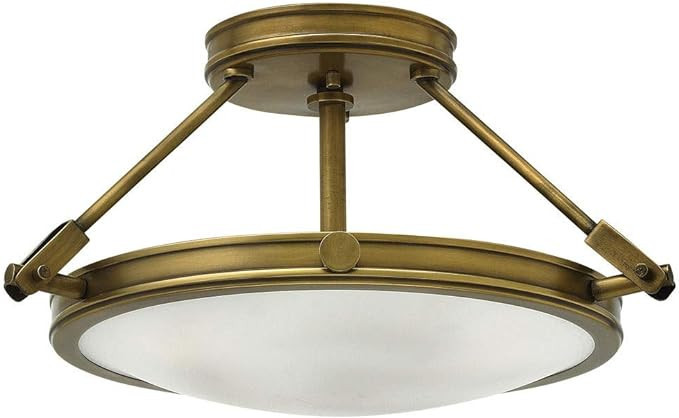 Hinkley Collier Collection Three Light Semi-Flush Mount, Heritage Brass | Amazon (US)