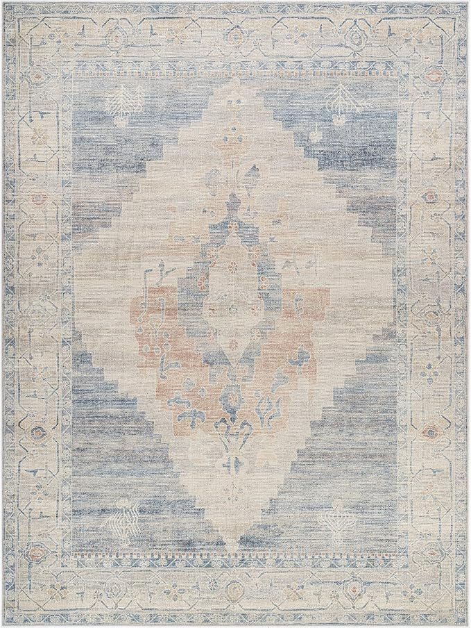 Becki Owens x Surya Luca Medallion Area Rug , 7'10" x 10', Pewter | Amazon (US)