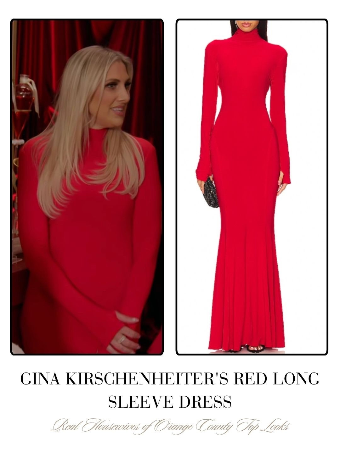Gina Kirschenheiter’s Red Long Sleeve Dress