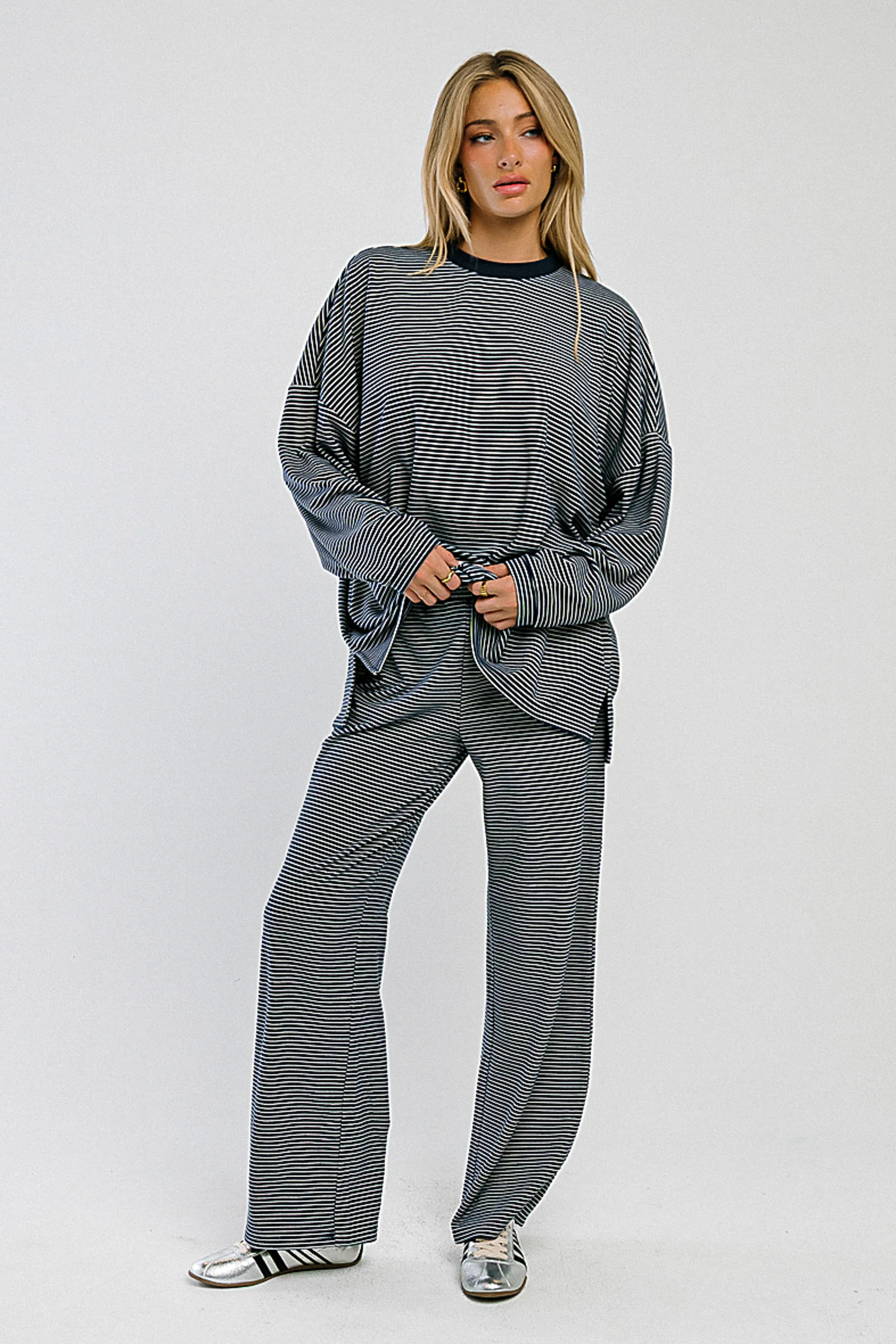 Shelby Striped Pants in Navy - S / Navy | Böhme US