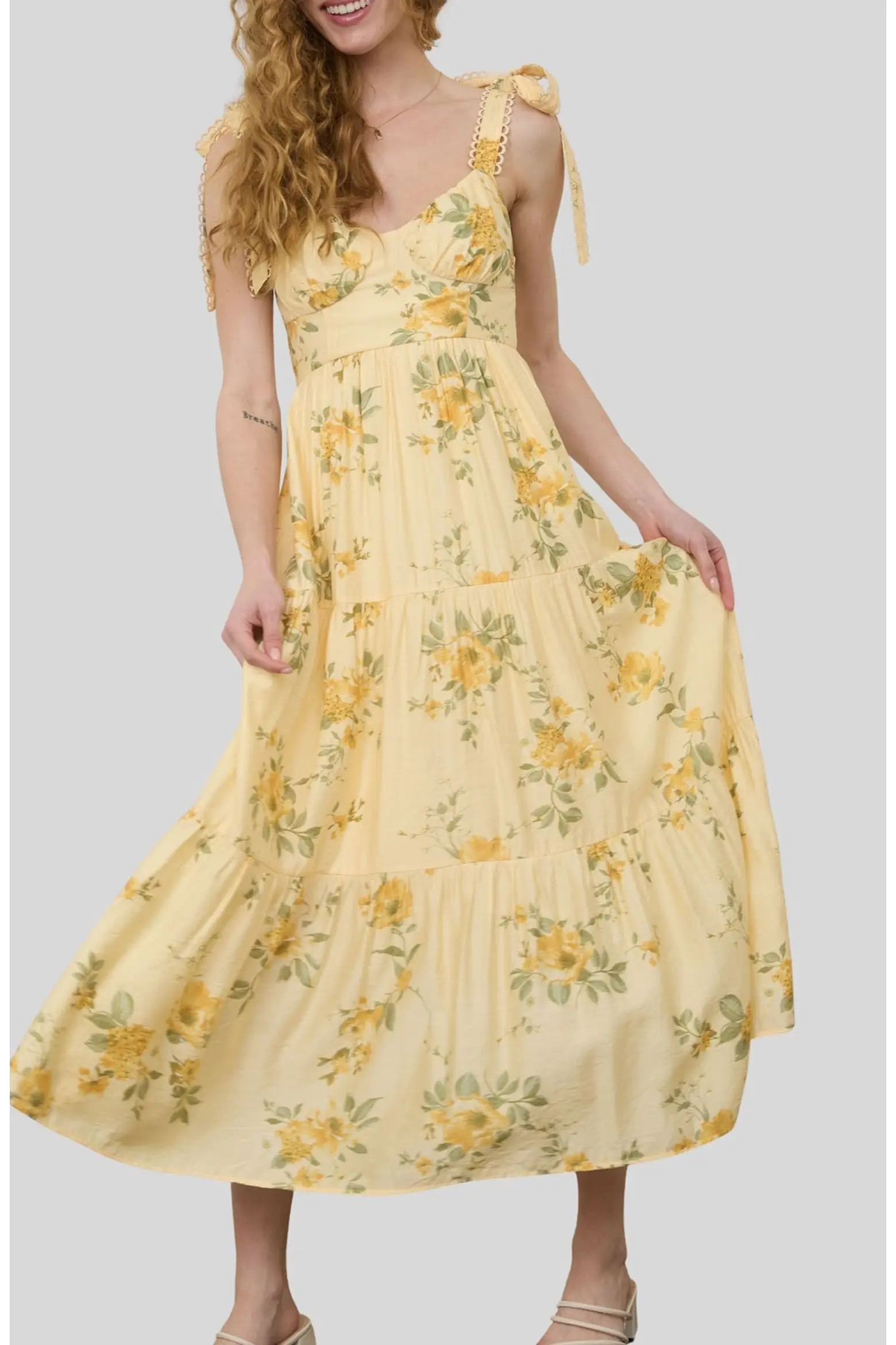 Loop Trim Tie Shoulder Maxi Dress (Women) | Nordstromrack | Nordstrom Rack