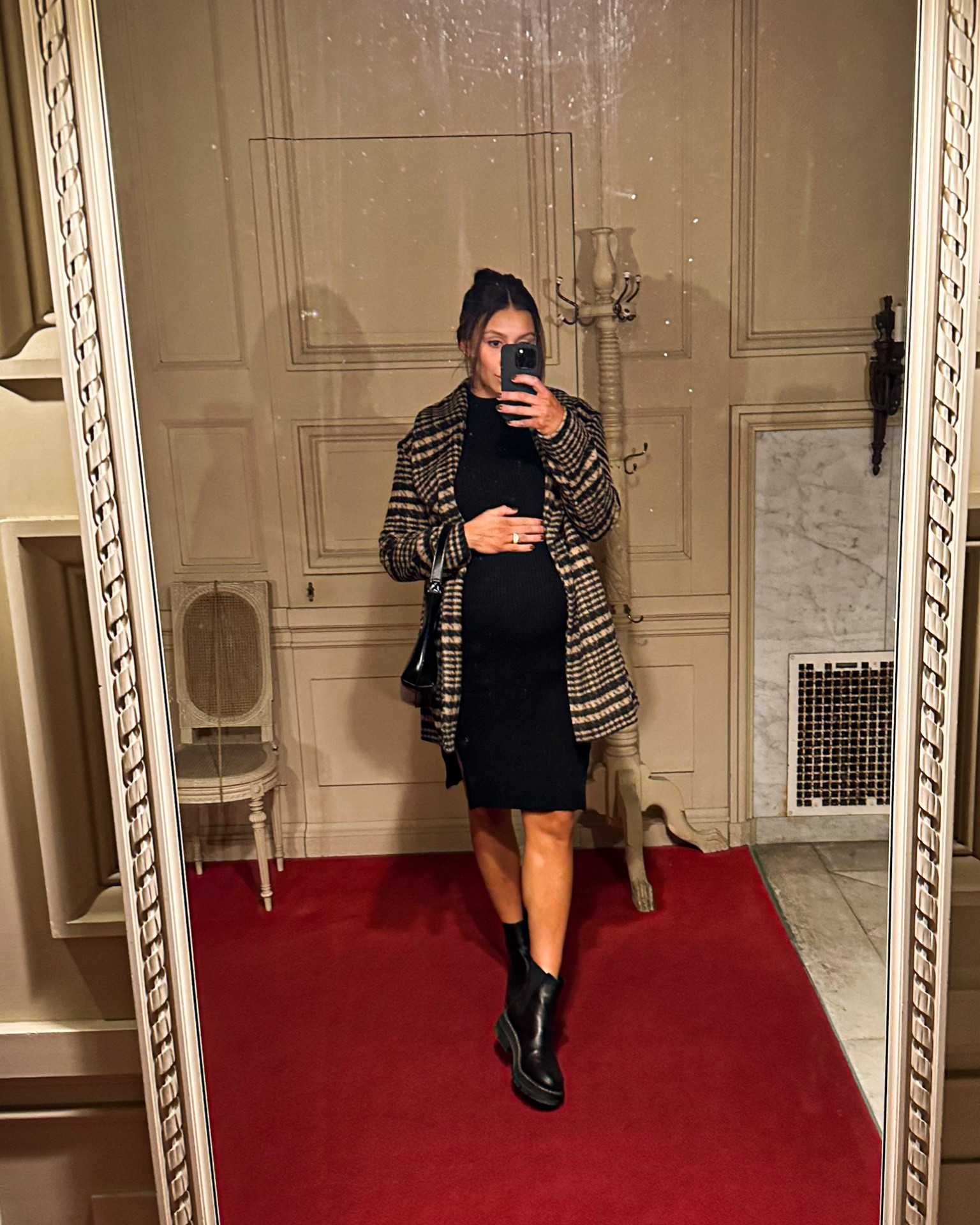 Maternity style 🖤

•ootd, black turtleneck dress, Marc fisher boots, amazon finds, houndstooth coat, Avec Les Filles, bump style, maternity, pregnancy fashion 

#LTKbump #LTKstyletip