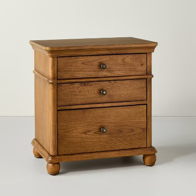 Classic 3 Drawer Wooden Nightstands Aged Oak - Hearth & Hand™ with Magnolia | Target