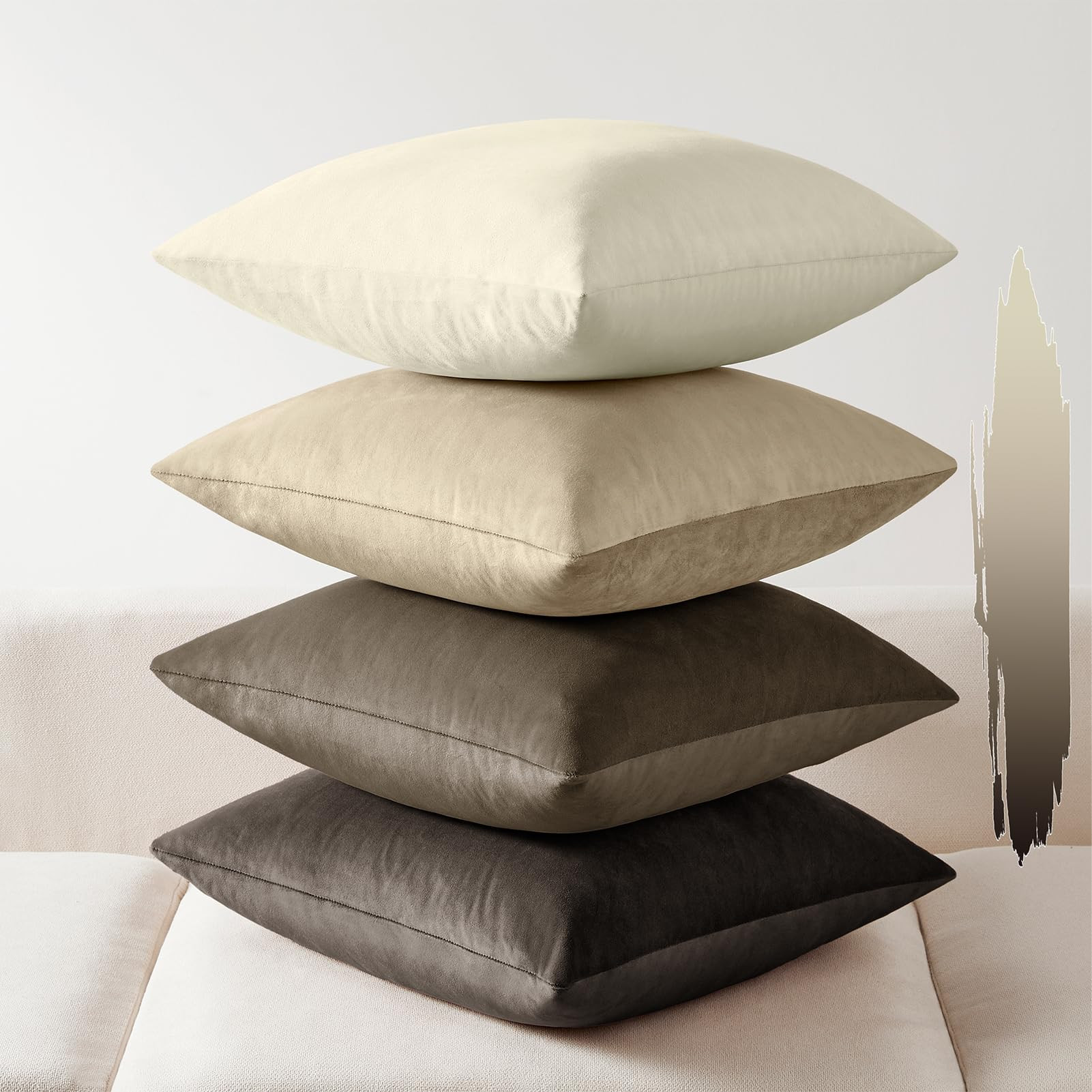 Softalker Throw Pillow Covers Set of 4, Velvet Soft Solid Colors Pillow Covers 20x20 Inch, Decora... | Amazon (US)