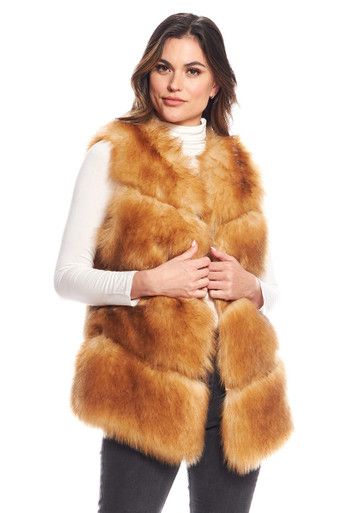 Golden Fox Faux Fur Marlowe Vest | Fabulous-Furs