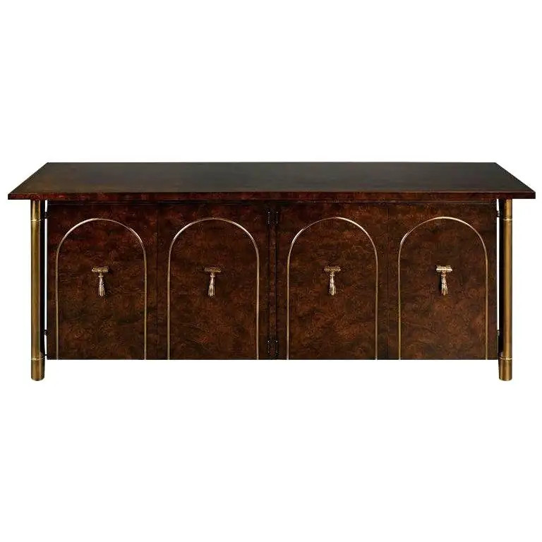 Mastercraft Carpathian Elm and Brass Sideboard | 1stDibs