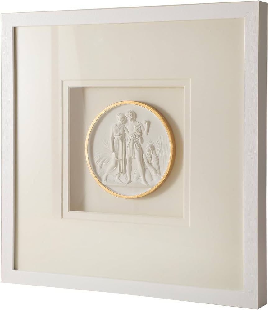 Sculpture Wall Art,French Vintage Decor with Framed,Aesthetic Gold Paintings for Home Living Room... | Amazon (US)