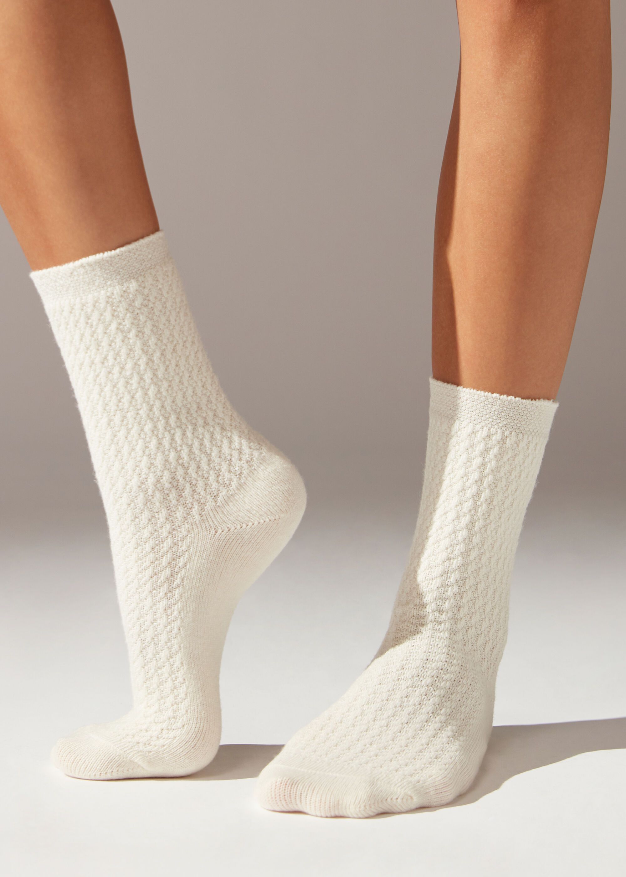 Fretwork Cashmere Blend Short Socks | Calzedonia US