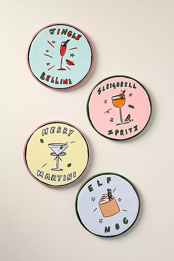 Nephthys Illustrated Elf Nog Coaster | Anthropologie (US)