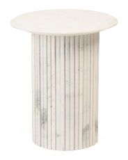 Solid Marble Side Table With Ribbed Base | Global Home | Marshalls | Marshalls