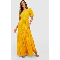 Womens Dobby Chiffon Tiered Maxi Dress - Orange - 12 | boohoo (US & Canada)