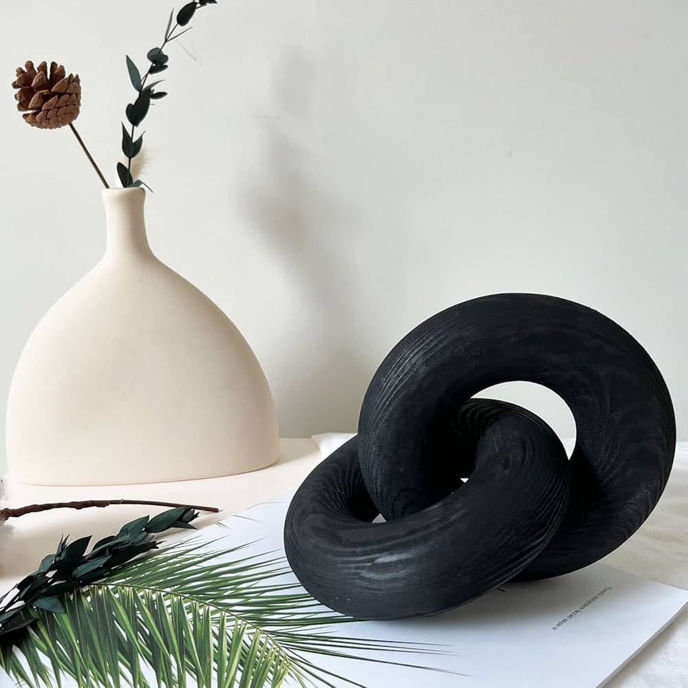 Double Ringwood Chain Link Decor- 2-Link Wood Knot Decor,Hand Carved Pine Wood Boho Bead, Suitabl... | Amazon (US)