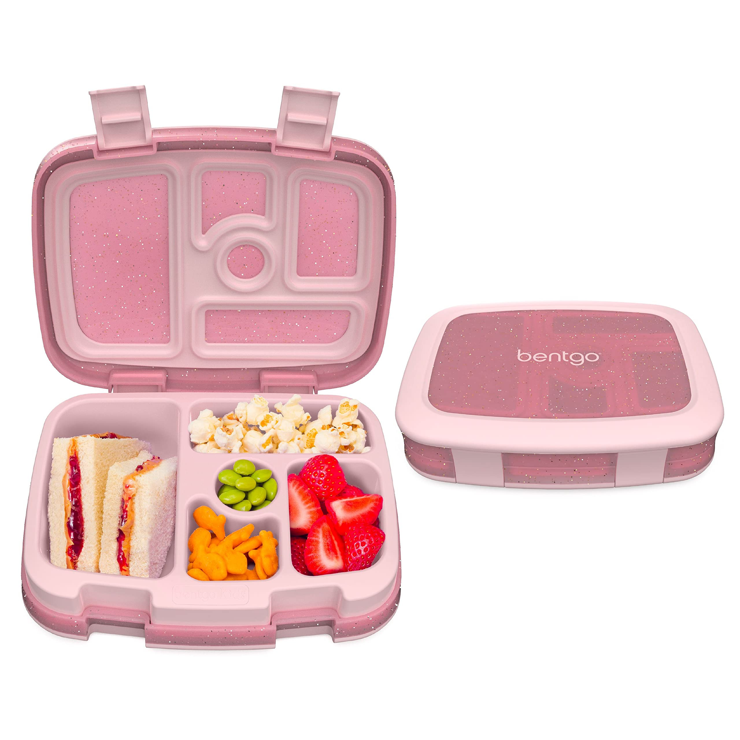 Bentgo Kids 5-Compartment Lunch Box - Glitter Design for School, Ideal for Ages 3-7, Leak-Proof, ... | Amazon (US)