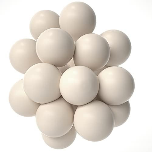 Janinus White Sand Balloons Party Balloons 10 Inches 50 PCS Nude White Party Balloons White Cream La | Amazon (US)
