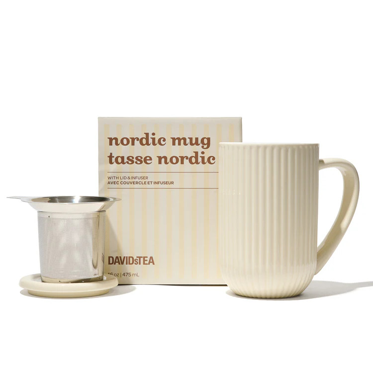 Ivory Ribbed Nordic Mug | DAVIDsTEA