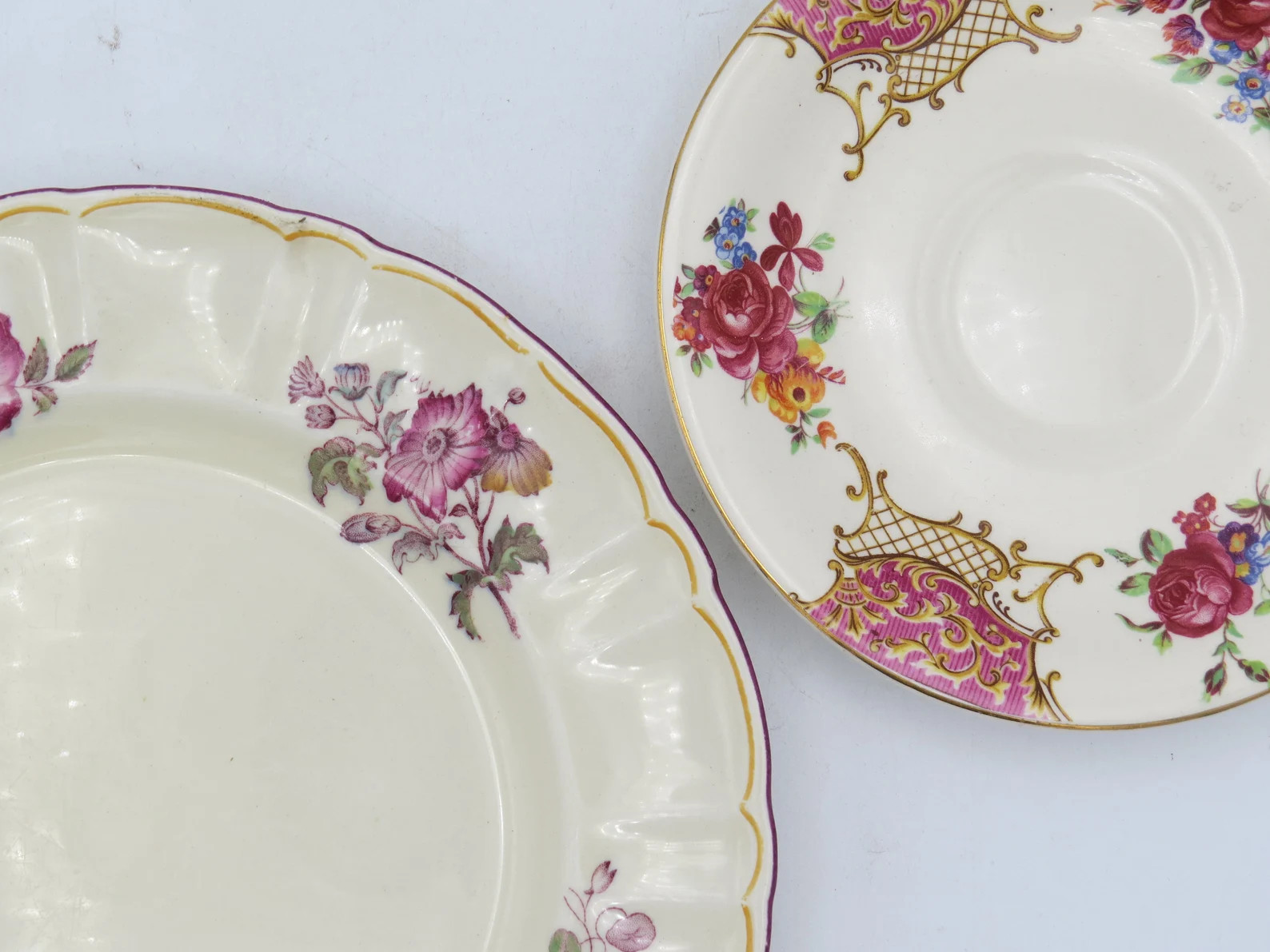 Vintage Pink and White Plates for Decor, Set of 3, Pink Flowers, Pink Floral, Off-white, Pink Wal... | Etsy (US)