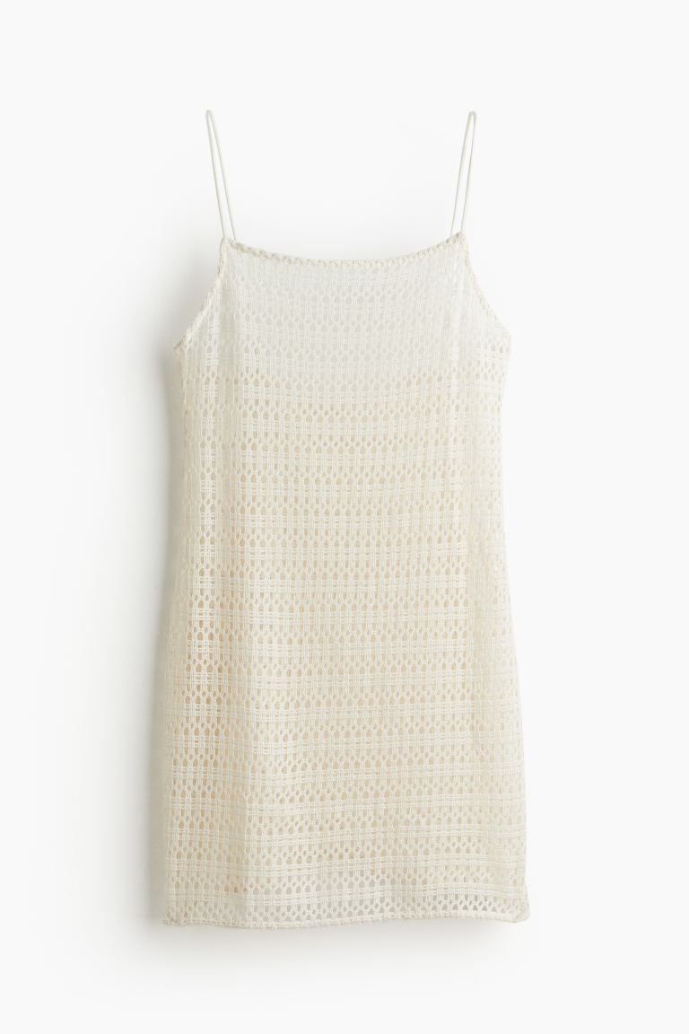 Crochet-look beach dress - White - Ladies | H&M GB | H&M (UK, MY, IN, SG, PH, TW, HK)