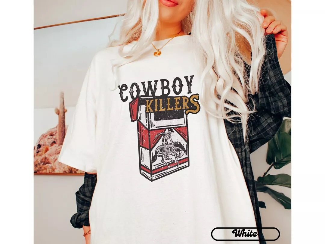 : Women Western Country Tshirt Vintage Cowboy Killer