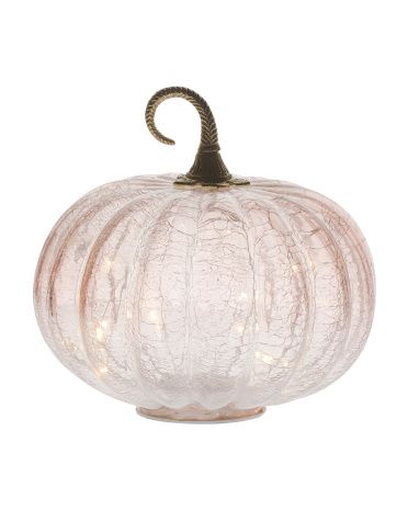 Led Crackle Glass Pumpkin Decor | Global Home | Marshalls | Marshalls