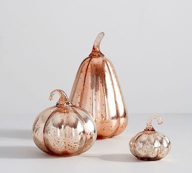 Mercury Glass Pumpkins - Rose Gold | Pottery Barn (US)