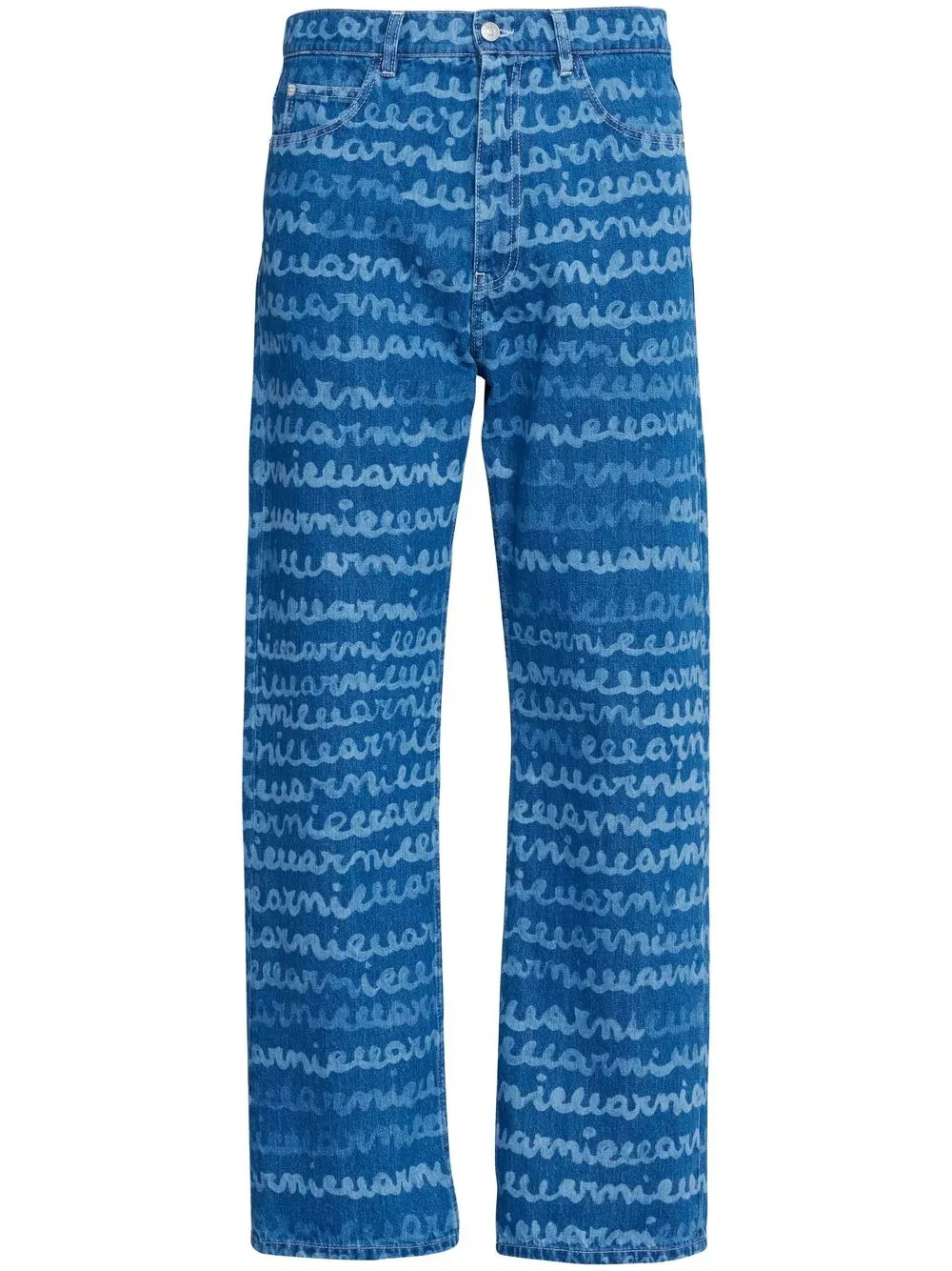 handwriting-print straight jeans | Farfetch Global