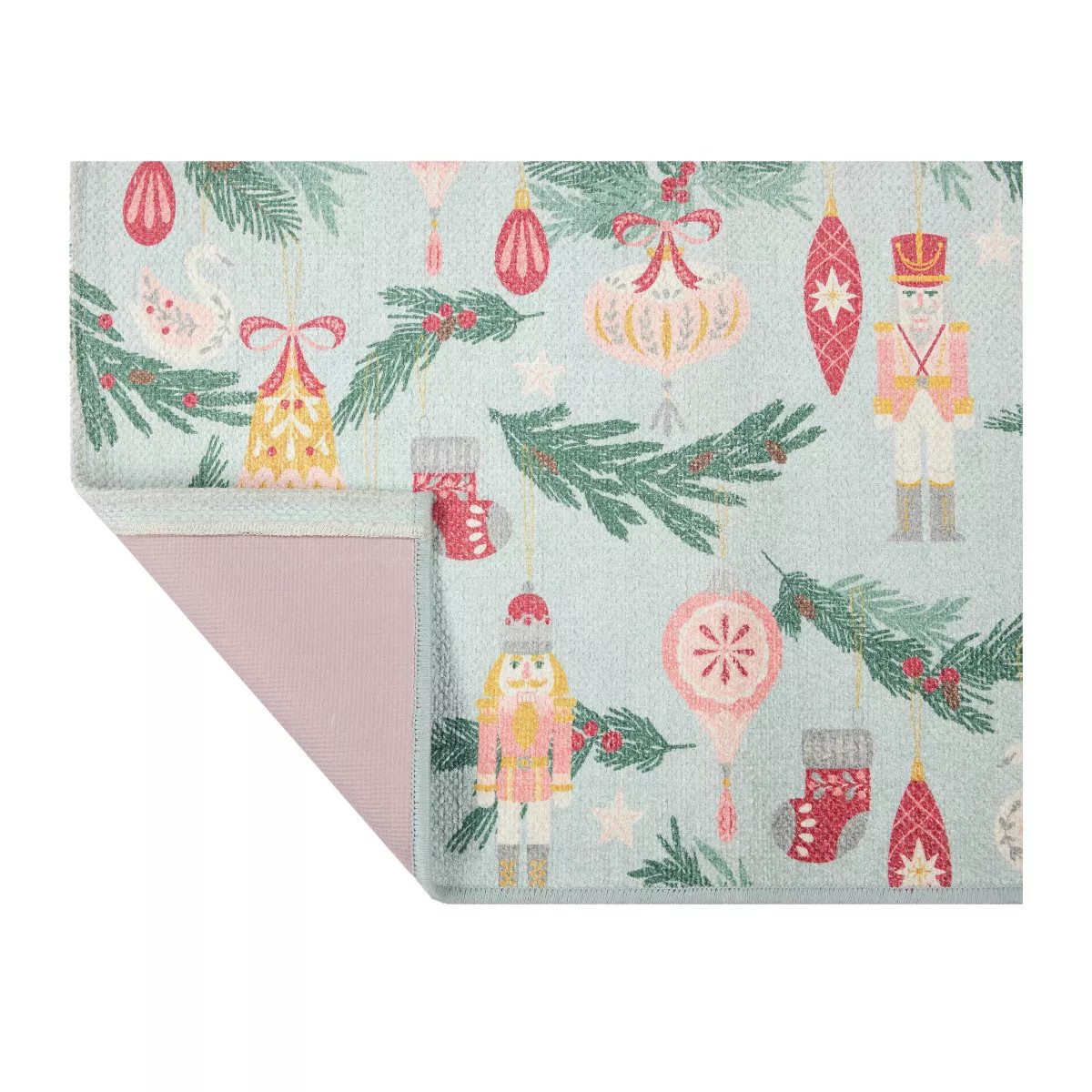 20"x34" Holiday Ornament Variety Scatter Rug Green | Target