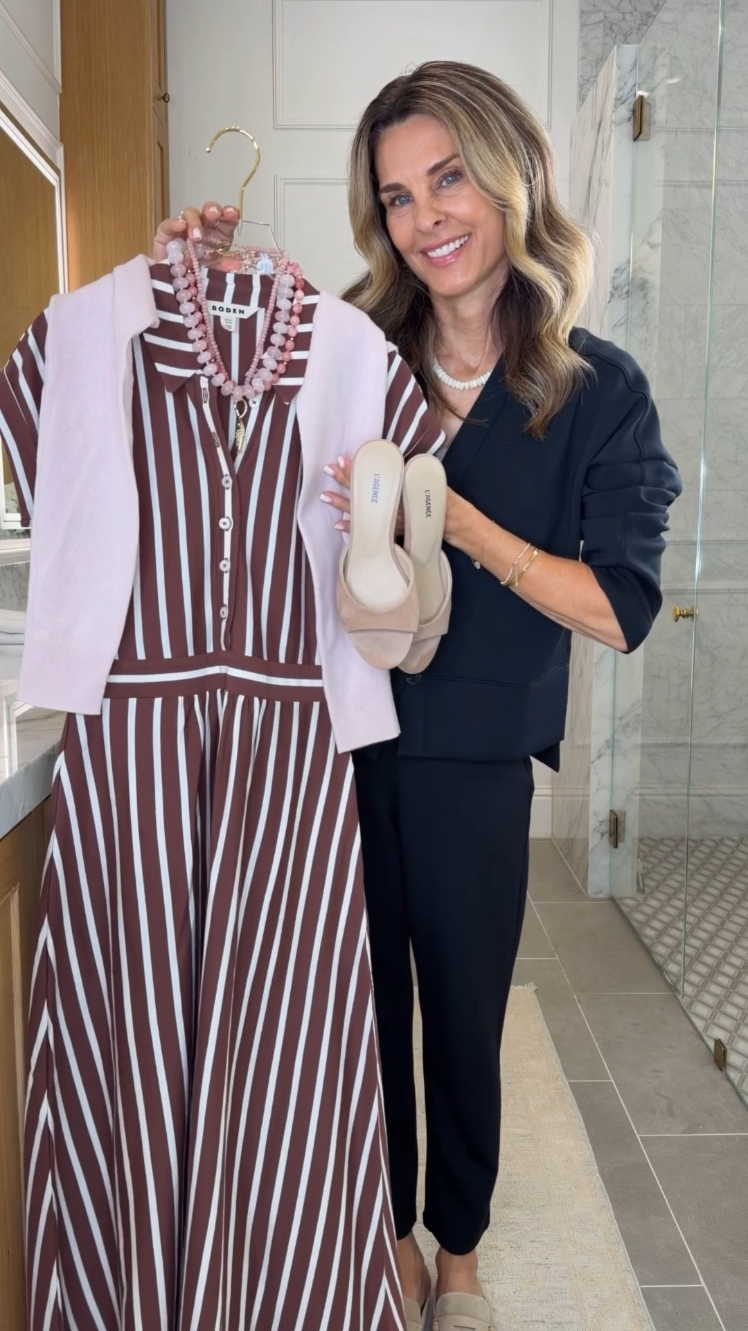 I’m 5’6’’
-Bag is linked on my ShopMy https://go.shopmy.us/p-79281731
-Dress is a new favorite, sz XS @Boden (US) 
-My most worn heels just restocked grab them while you can @lagence -Spanx everyday set, code fashionedlifexspanx *new orders

#LTKootd #LTKOver40 #LTKSeasonal