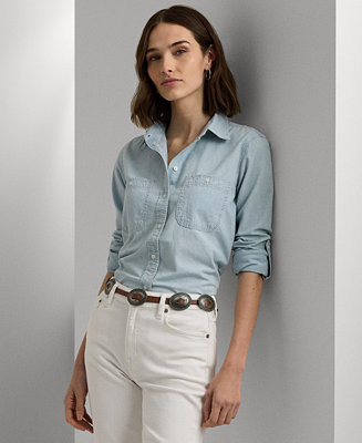 Lauren Ralph Lauren Cotton Chambray Shirt - Macy's | Macy's