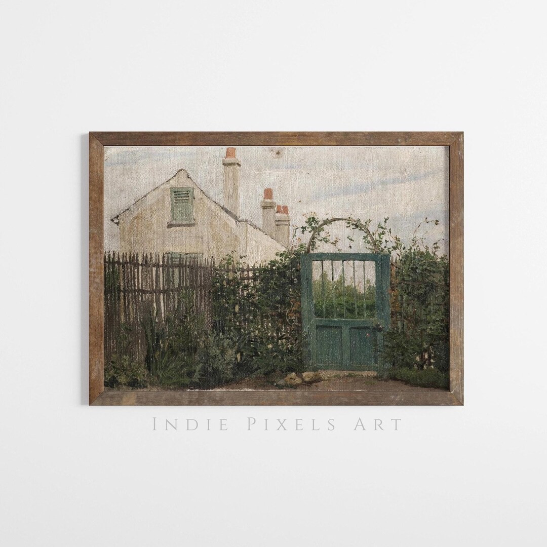 Country Garden Country Farmhouse Vintage Art Print Cottagecore Oil Painting Wall Art Summer Vinta... | Etsy (US)