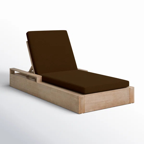 Azul Outdoor Eucalyptus Wood Chaise Lounge , Cushion Included | Wayfair North America