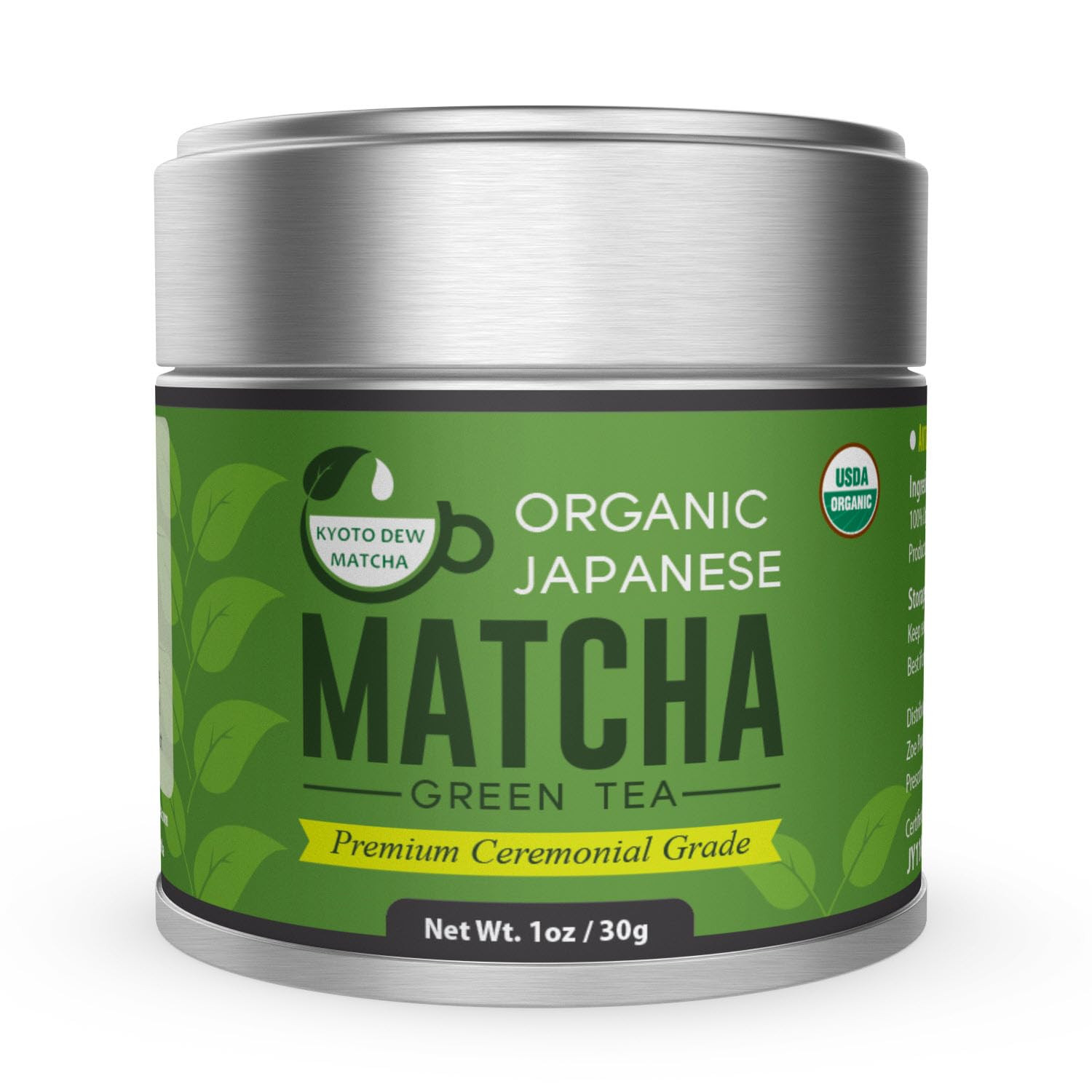 Kyoto Dew Matcha – Organic Premium Ceremonial Grade Japanese Matcha Green Tea Powder – No Fil... | Amazon (US)