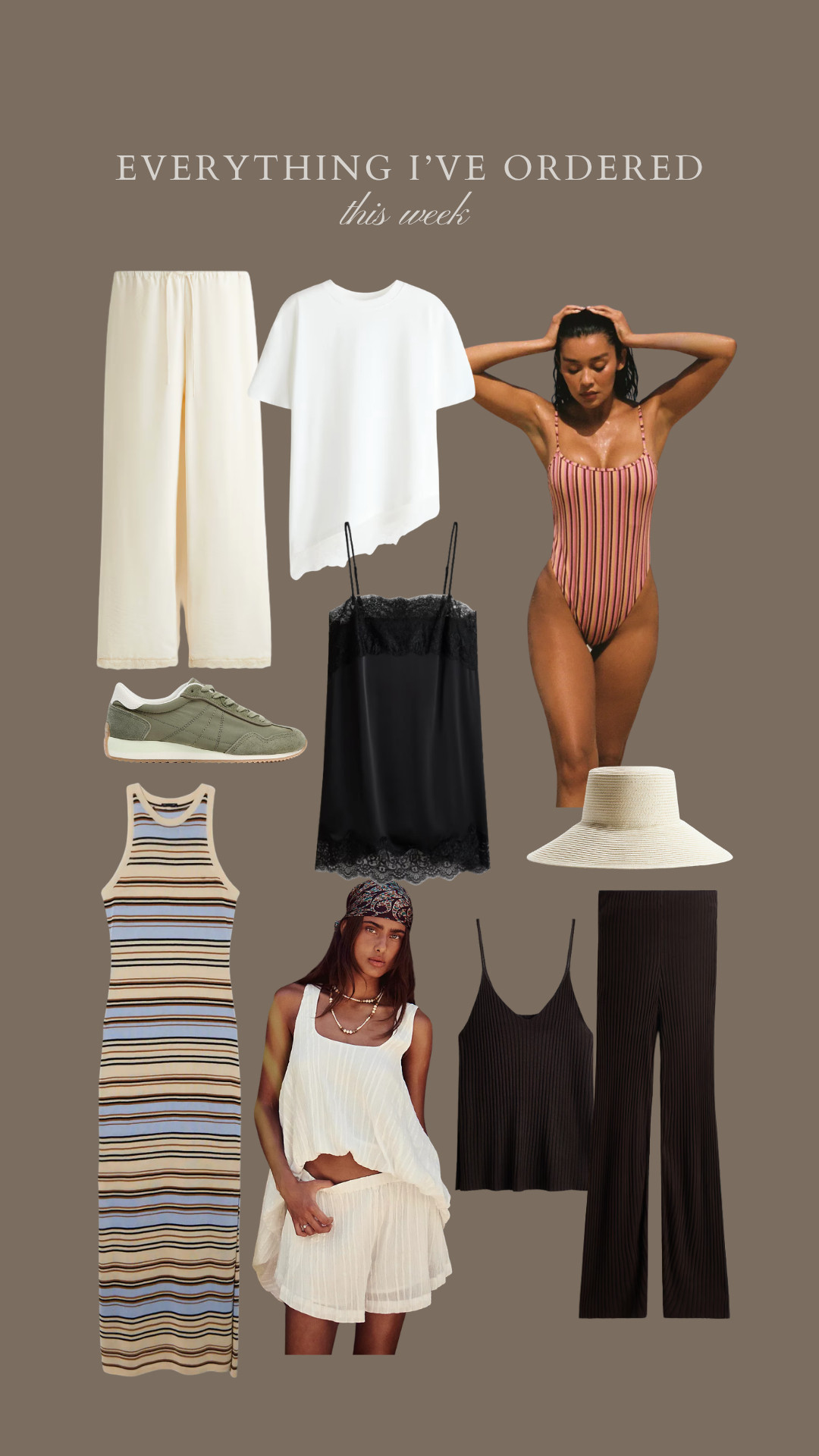 Everything I've ordered this week!

top l matching set l swimsuit l dress l hat l sneakers 

 