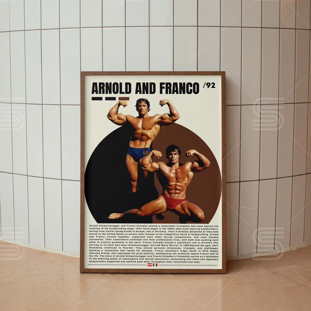 Arnold Schwarzenegger and Franco Columbu Poster, Bodybuilding Poster, Gym Wall Art, Sports Poster... | Etsy (US)