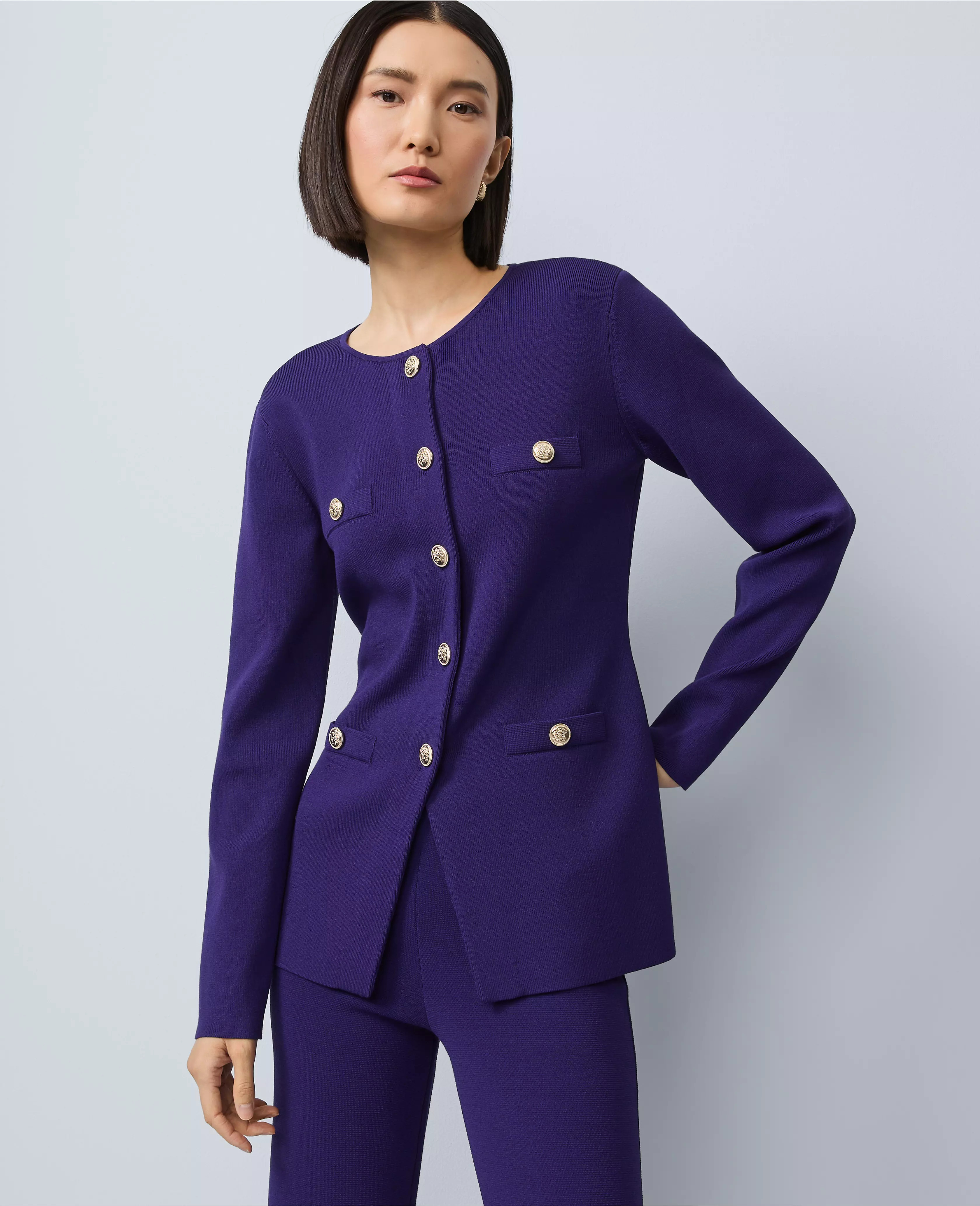 Crew Neck Cardigan | Ann Taylor