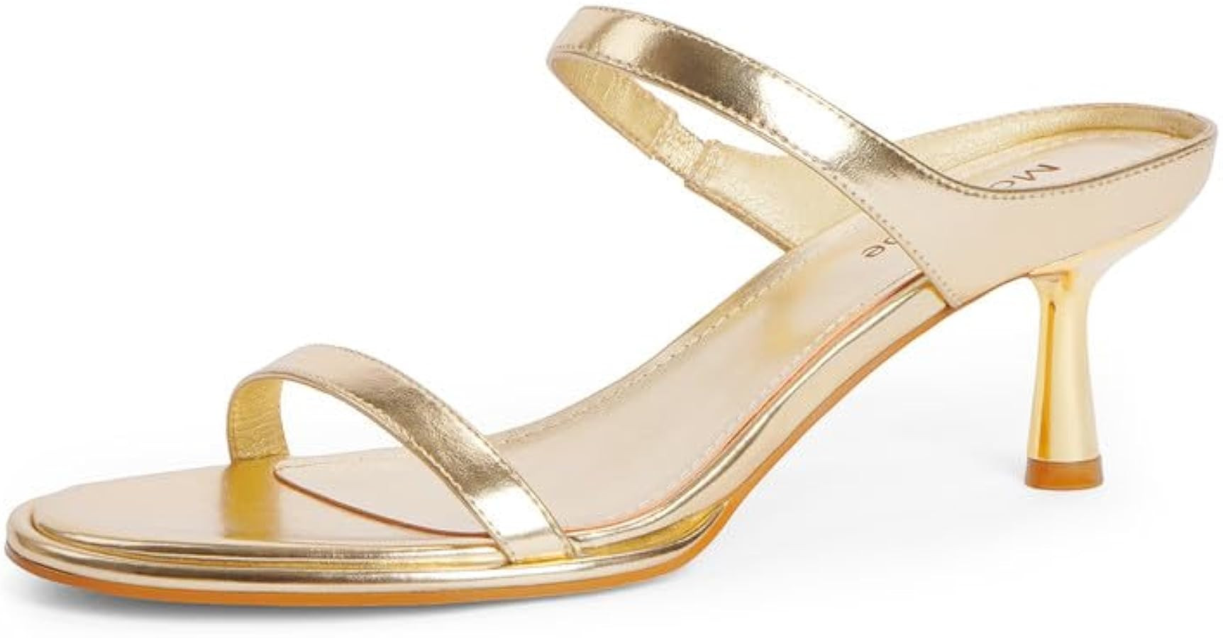 Modatope Two Strap Heeled Sandals for Women Kitten Heel Rounded Toe Heels Women Slip on Open Toe ... | Amazon (US)