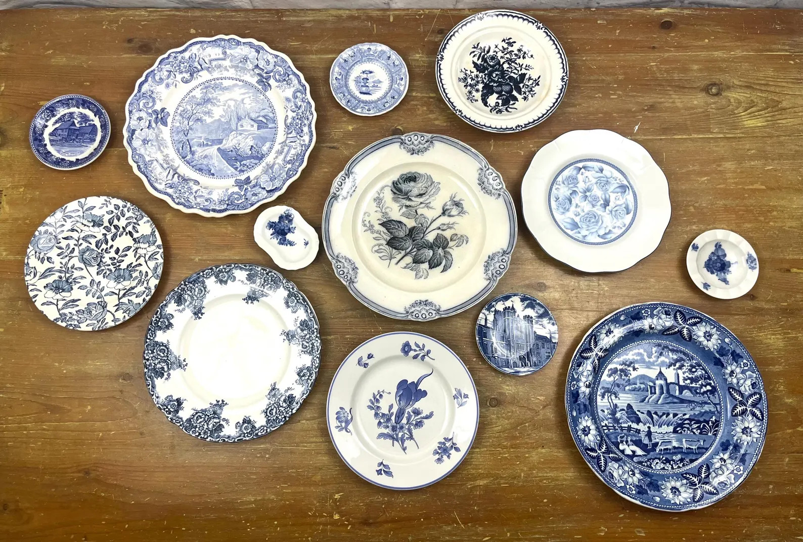 Vintage Antique Blue White Transferware Plates Decorative Wall Plates Mix and Match Plates SOLD I... | Etsy (US)