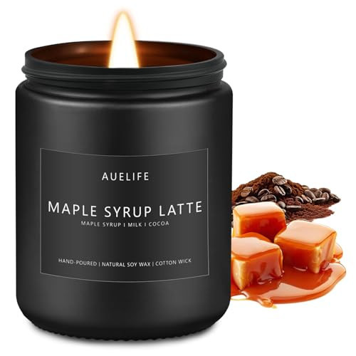 Fall Candle-Maple Syrup Latte Scented Candles for Home Decor, 7 oz Natural Soy Wax, Sweet & Cozy Autumn Candle, Aromatherapy Candles Gift for Coffee Lovers & Thanksgiving | Amazon (US)