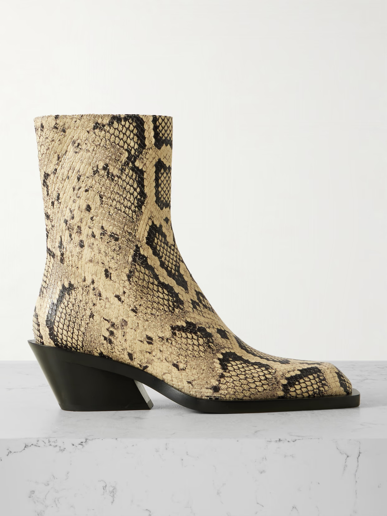 Jil Sander - Snake-print Leather Ankle Boots - Animal print | NET-A-PORTER (US)