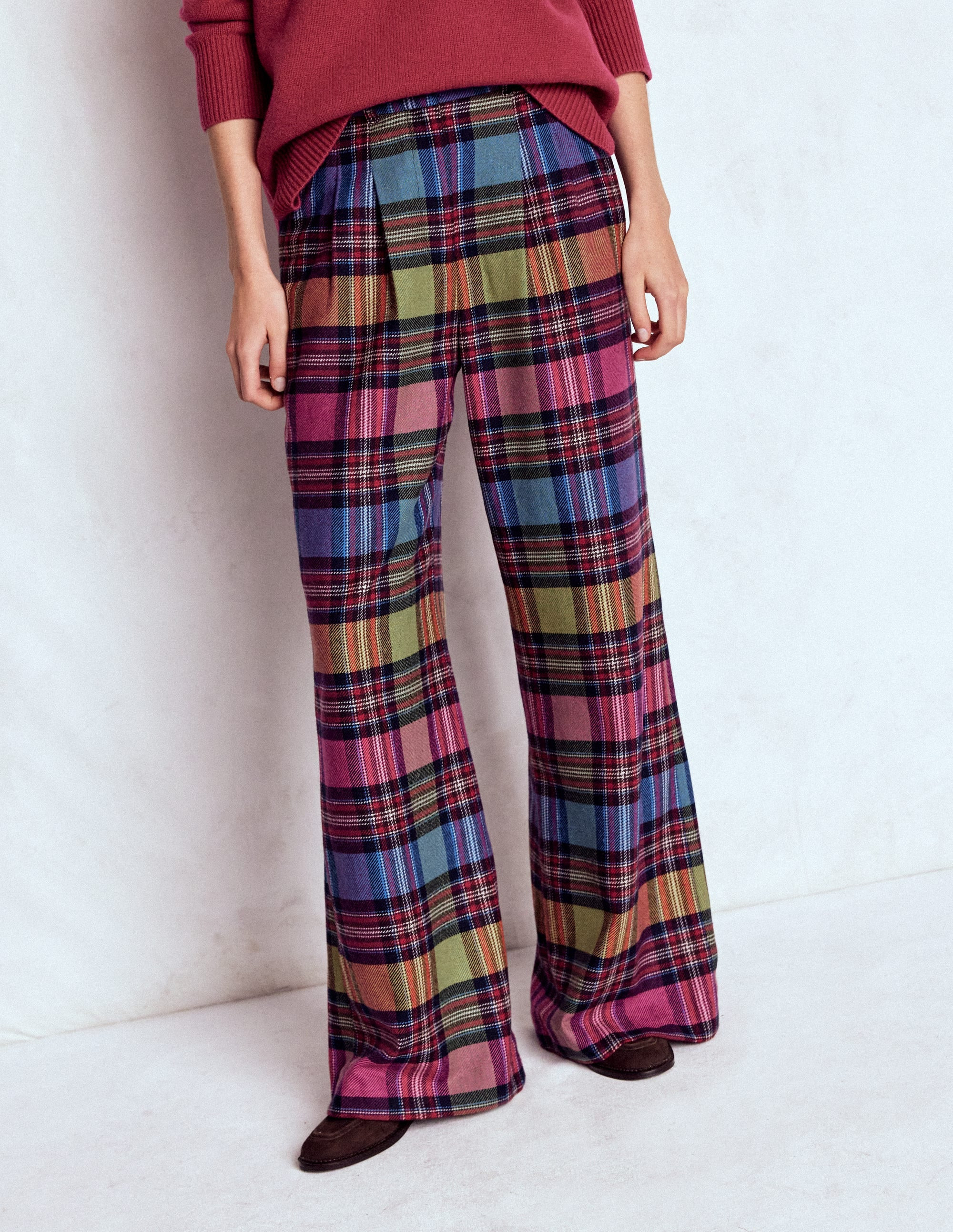 Kensington Tailored Pants-Multi Blanket Check | Boden (US)