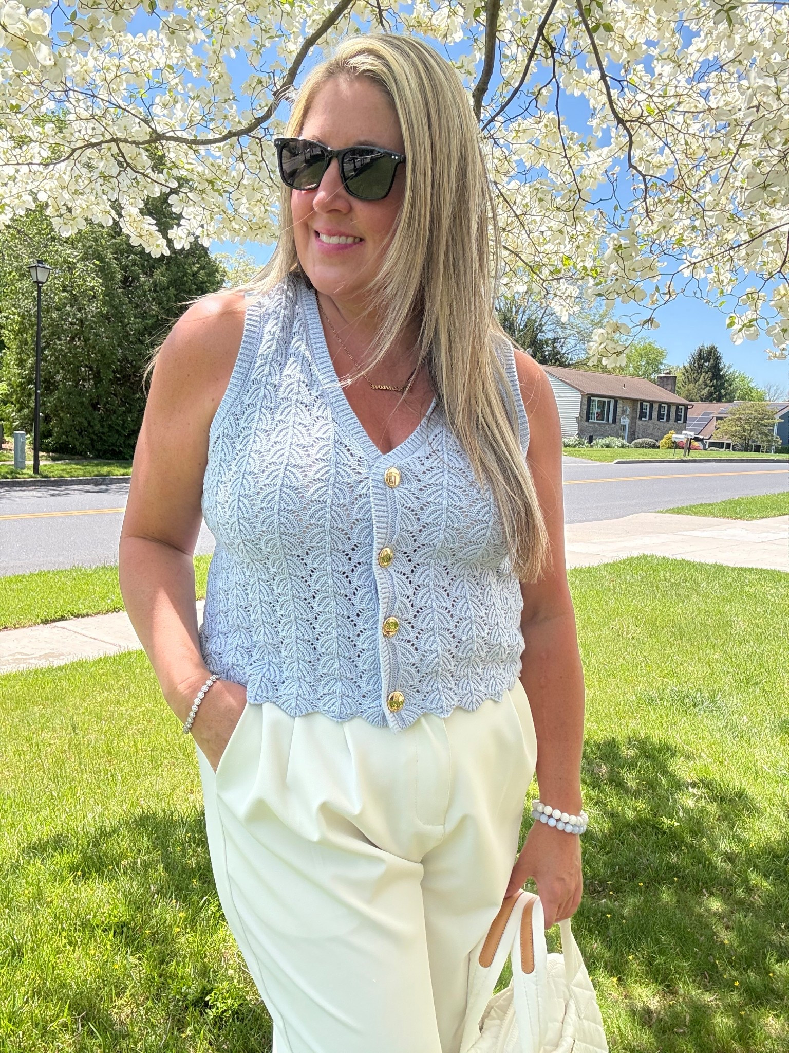 Loving this beautiful Pointelle cropped cardigan on my favorite color for Spring🩵

#LTKOver40 #LTKMidsize #LTKFindsUnder50